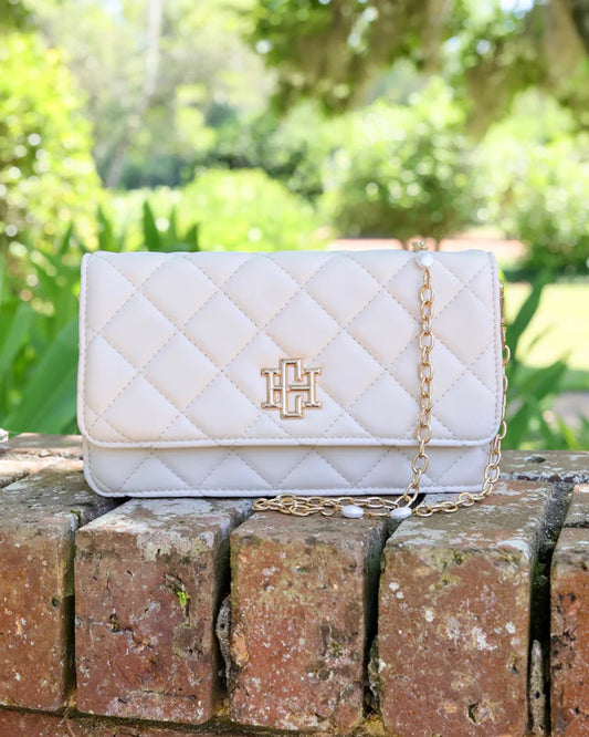 Brynleigh Clutch Crossbody- Cream Quilted