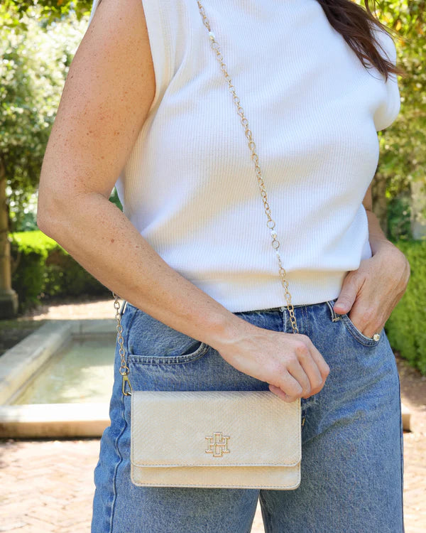 Brynleigh Clutch Crossbody- Shimmer Champagne
