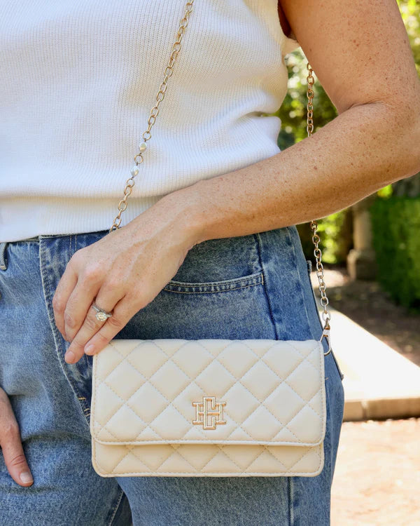 Brynleigh Clutch Crossbody- Shimmer Champagne