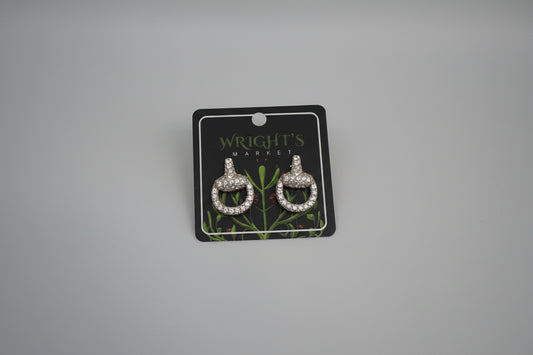 Pave CZ Horsebit Earrings