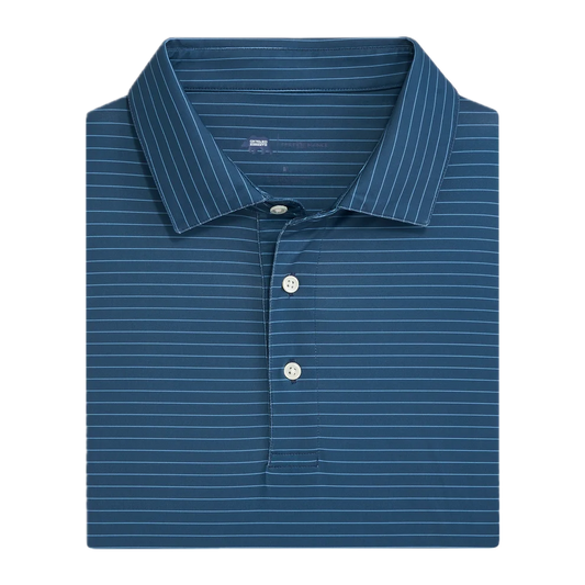 Onward Reserve Atlantic Stripe Performance Polo - Ensign Blue