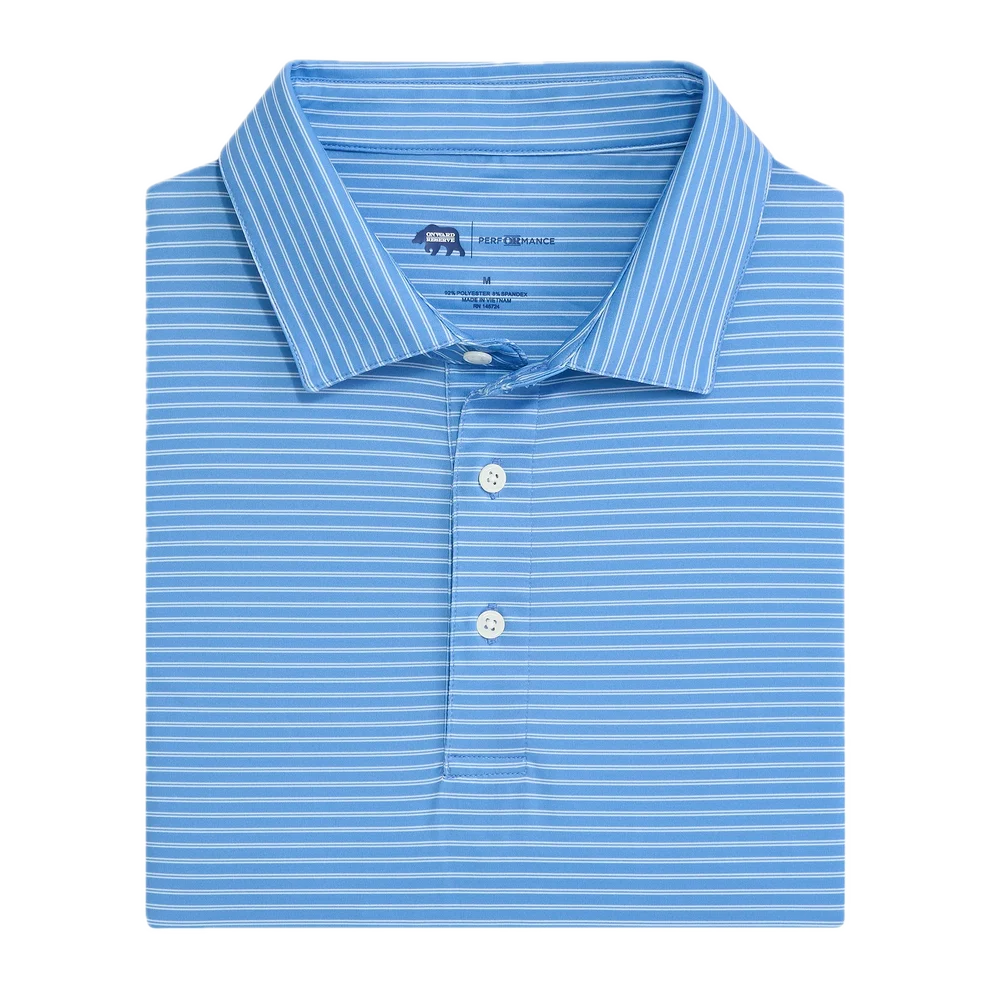 Onward Reserve Wake Stripe Polo in Azurine
