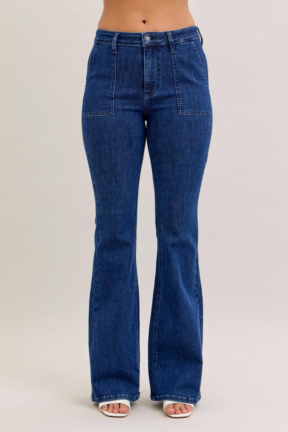 🌹👖 Judy Blue — High Waist Flare Jeans with Patch Pockets