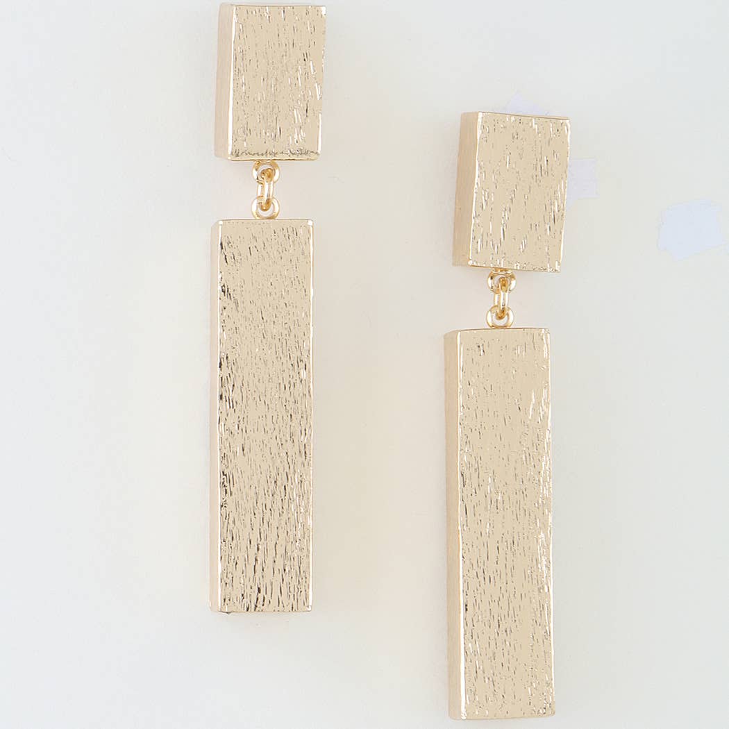 Hammered Bar Drop Earrings