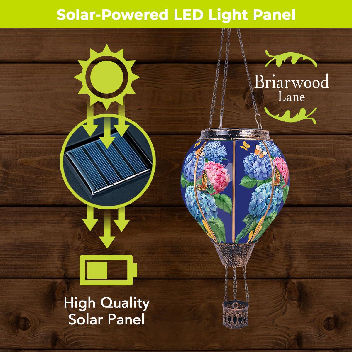 Colorful Hydrangeas Solar Balloon Lantern