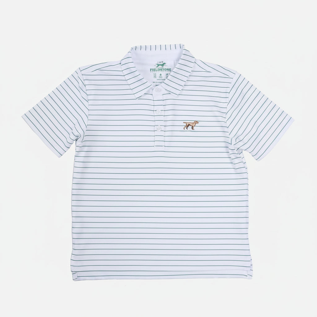 Fieldstone Driftwood Polo – Green & White