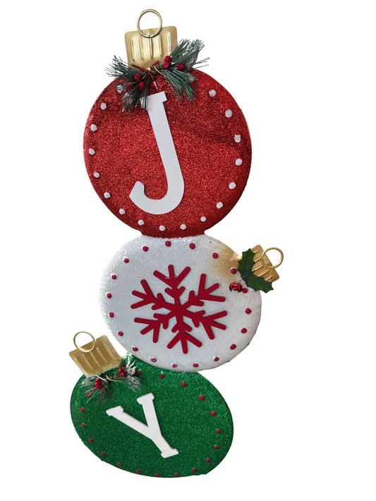 Joy 3 Stack Ornaments with Snowflake
