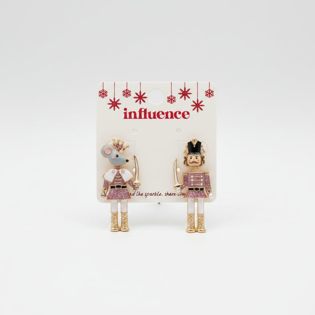 Mouse King & Nutcracker Glitter Earrings