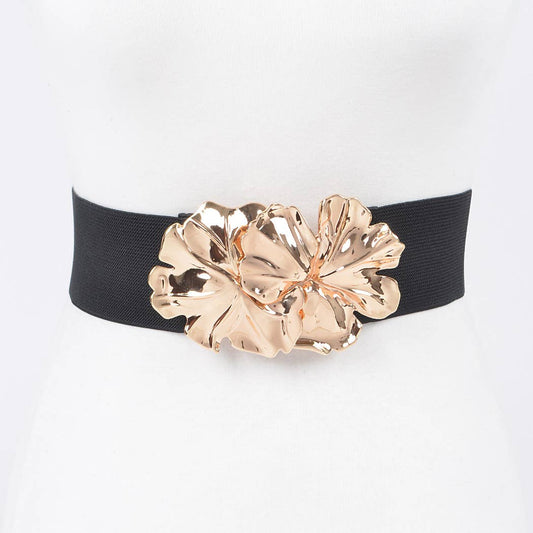 Metal Flower Elastic Belt