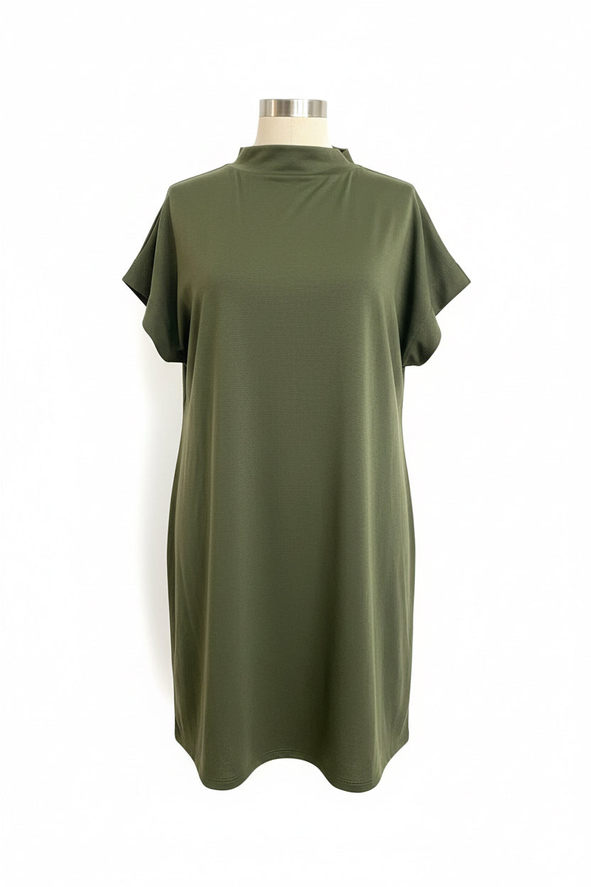 Olive Mock Neck Dress