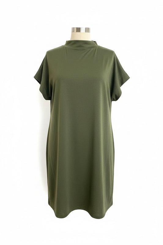 Olive Mock Neck Dress