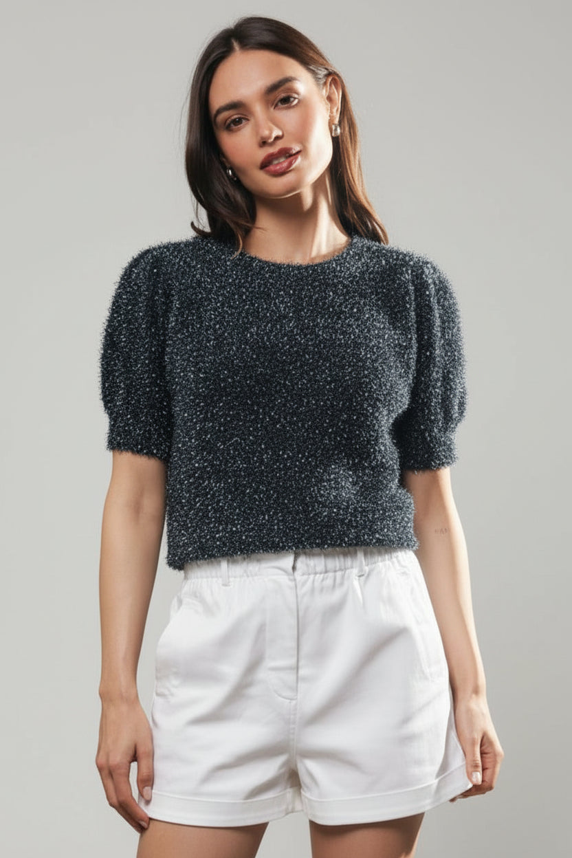 ✨ Skies Are Blue — Lurex Crew Neck Sweater