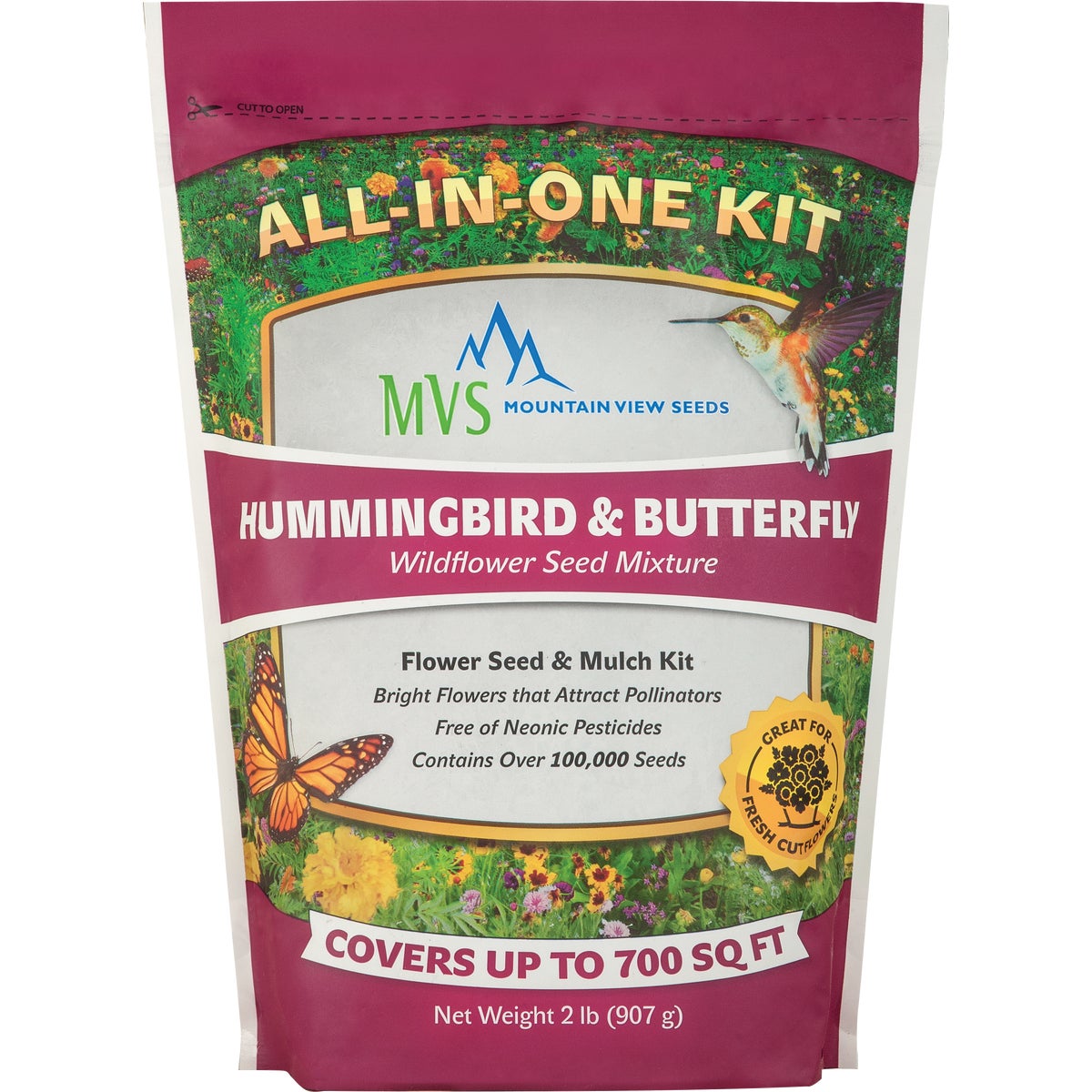 🌸 Mountain View Seeds® Wildflower Hummingbird & Butterfly Mix  Invite color, movement, and pollinators into your garden.