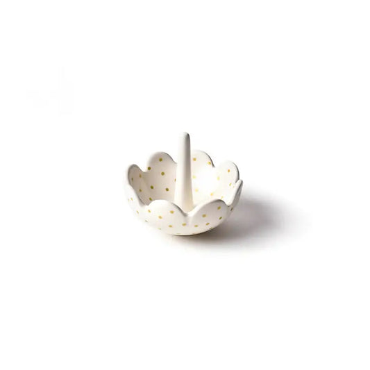 Coton Colors Swiss Dot Scallop Ring Dish Gold