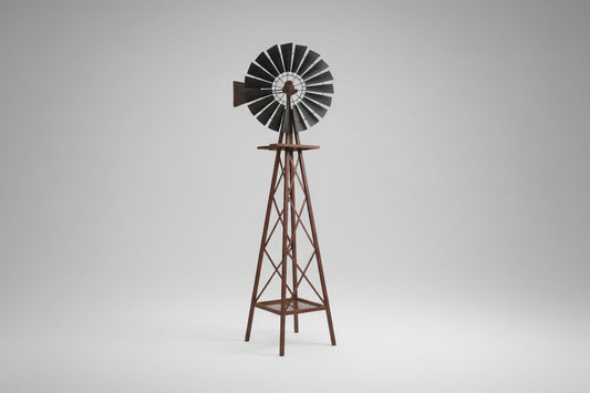 6-Foot Tall Metal Windmill Garden Accent