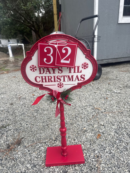 Metal Days Till Christmas Stand
