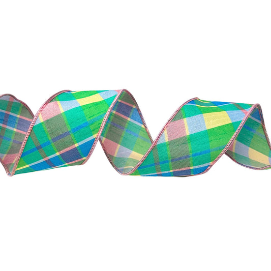 Blooming Garden Plaid 1.5'' X 10 YD - Multi Pastel Ribbon