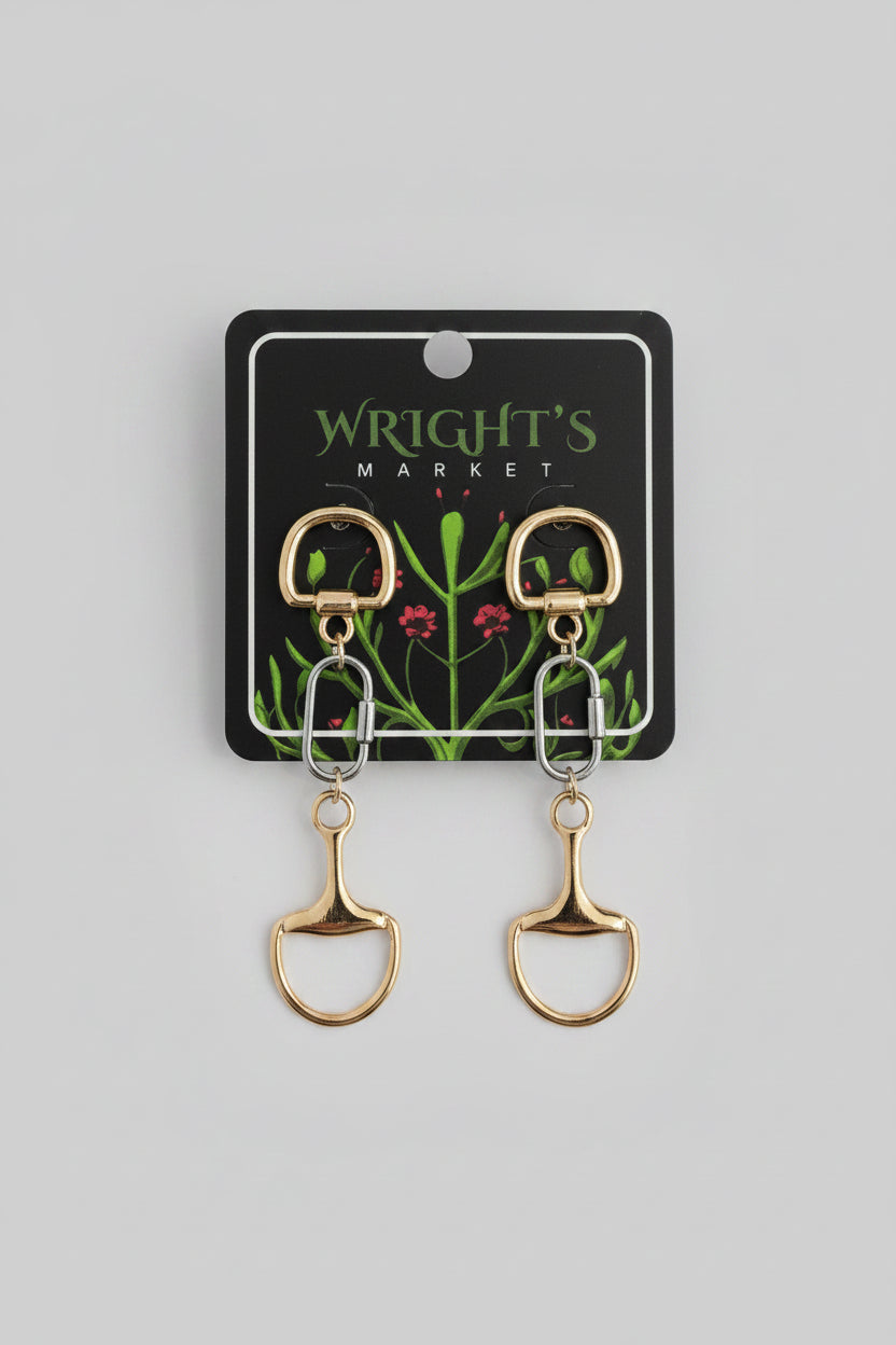 Linear Horsebit Earrings