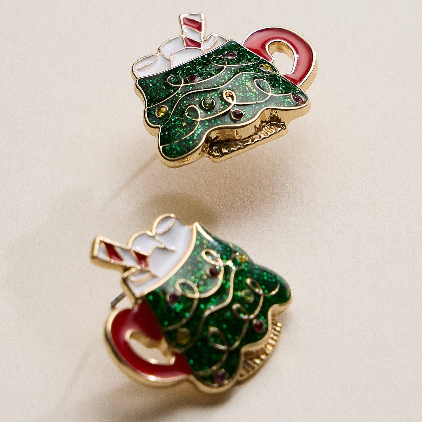 Christmas Tree Mug Stud Earrings — Cozy, Charming & Full of Holiday Cheer