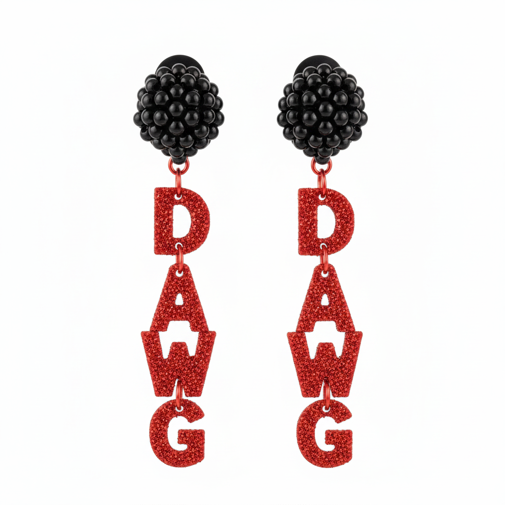 Go Dawgs Glitter Statement Earrings