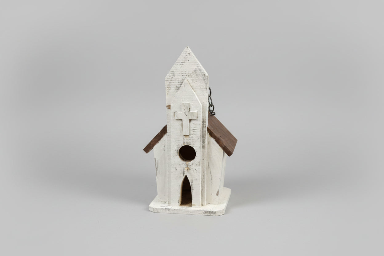 Large Church White Birdhouse