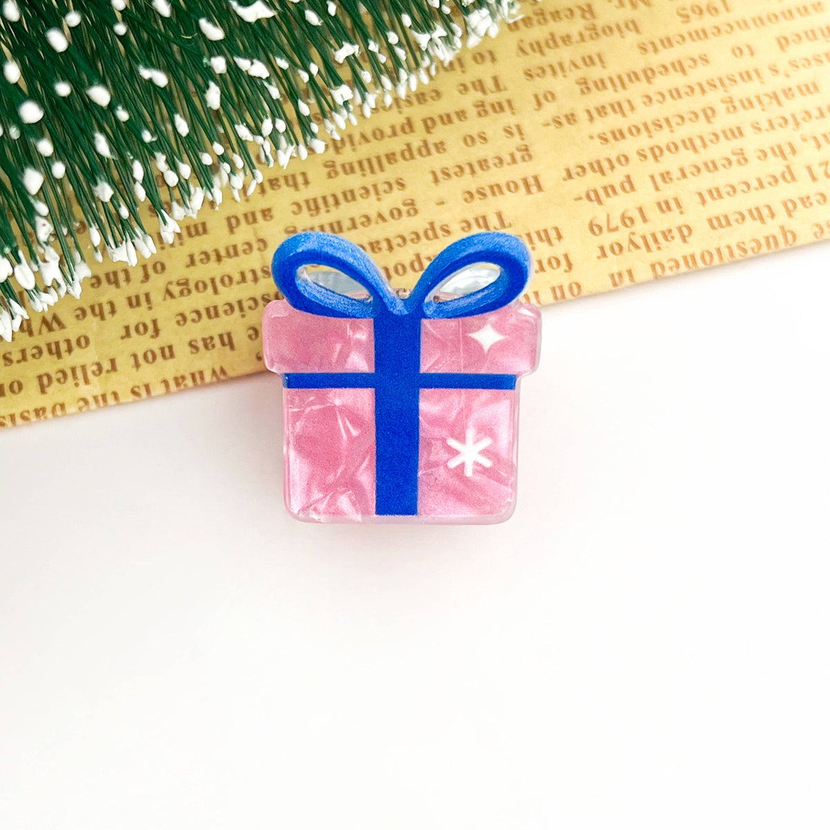 Christmas Mini Claw Clips – Tree, Hat & Gift