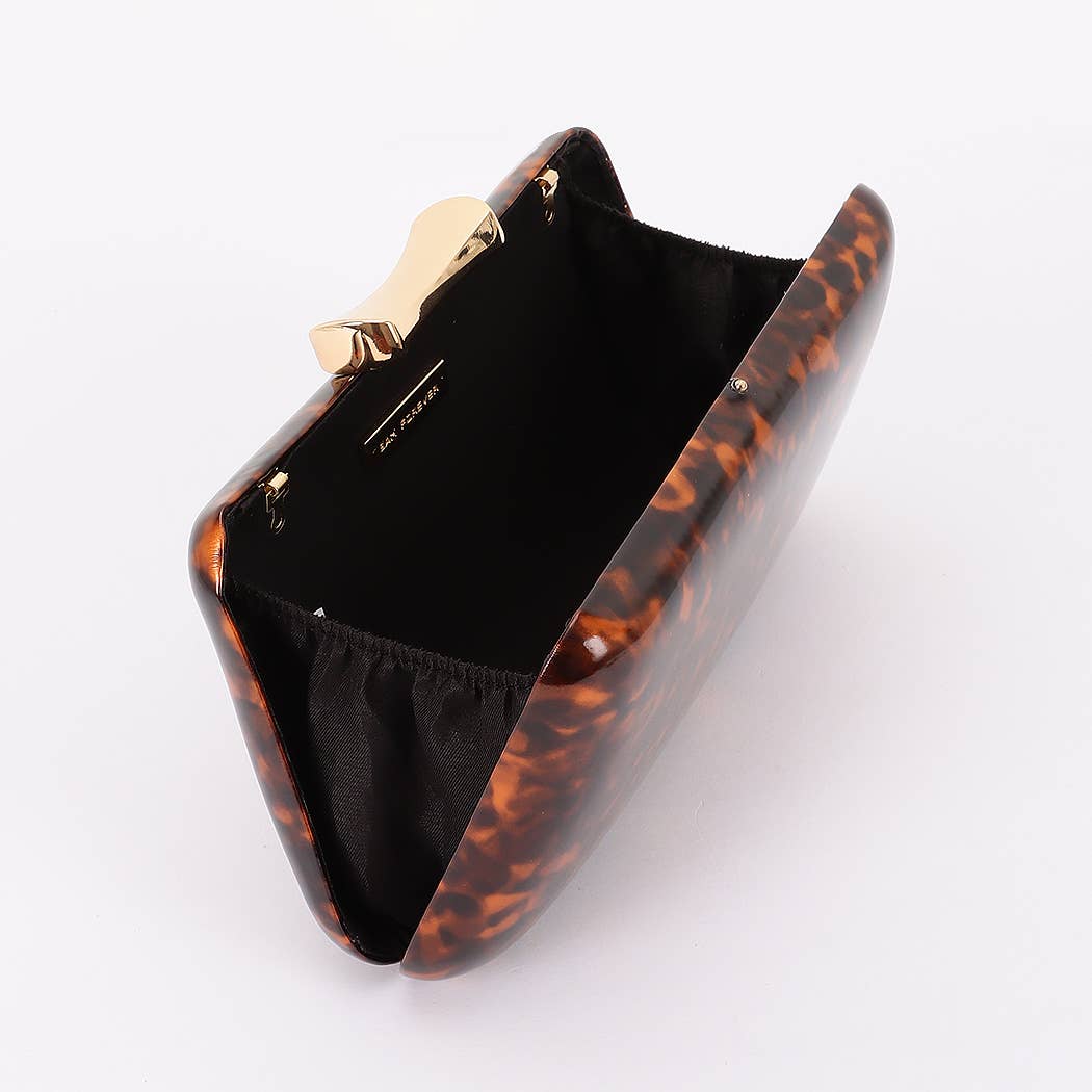 Enamel Faux Leather Party Clutch