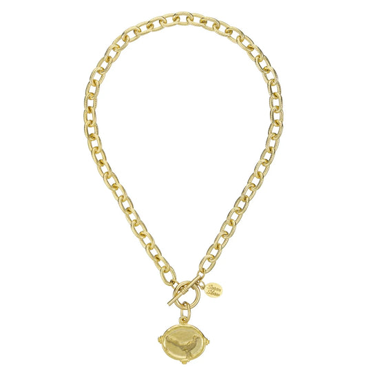 Susan Shaw Gold Pheasant Toggle Necklace