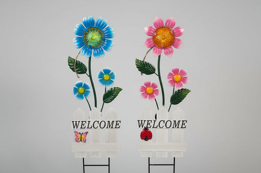 Welcome Flowers with Fence
