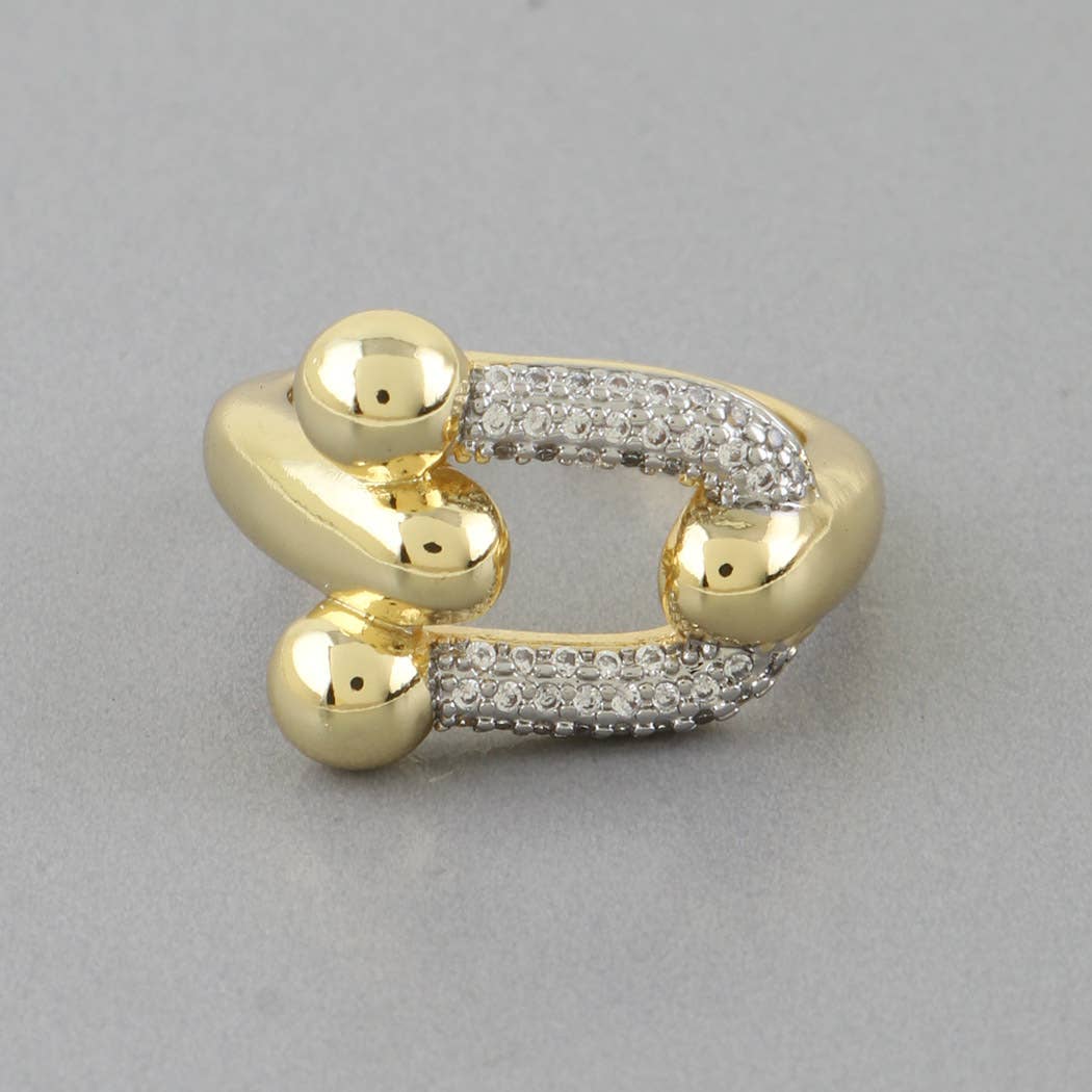 Bejeweled Horseshoe Toggle Ring