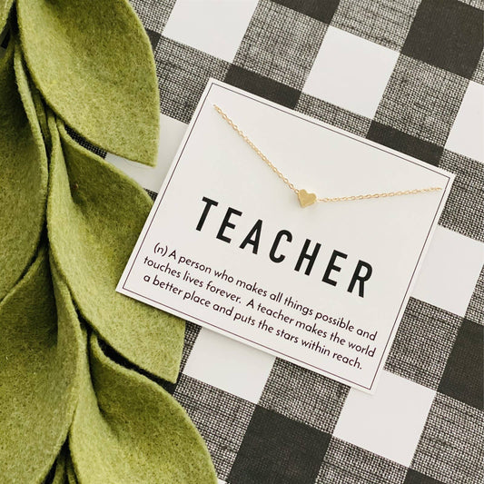 Teacher Necklace & Stationery Card Gift