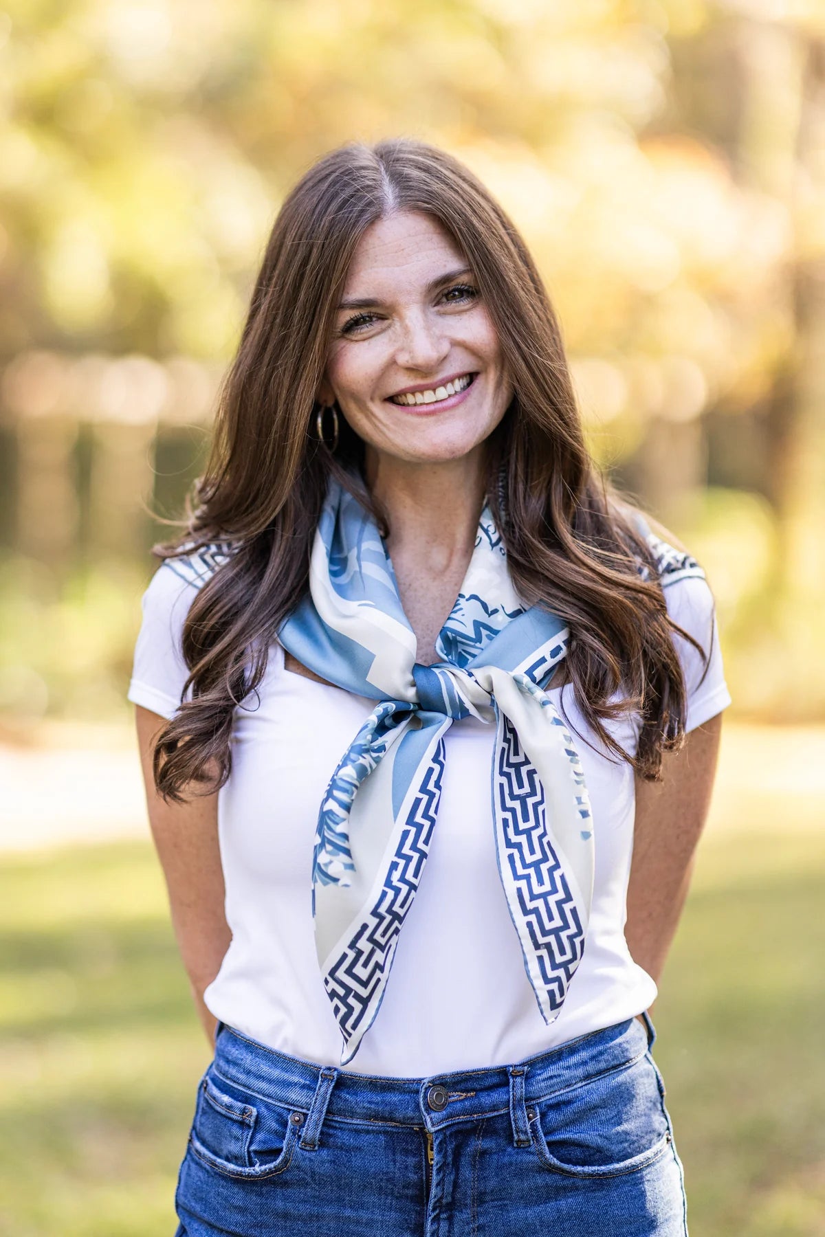 Austin Williams Blue Quail Pair 25x25 Scarf