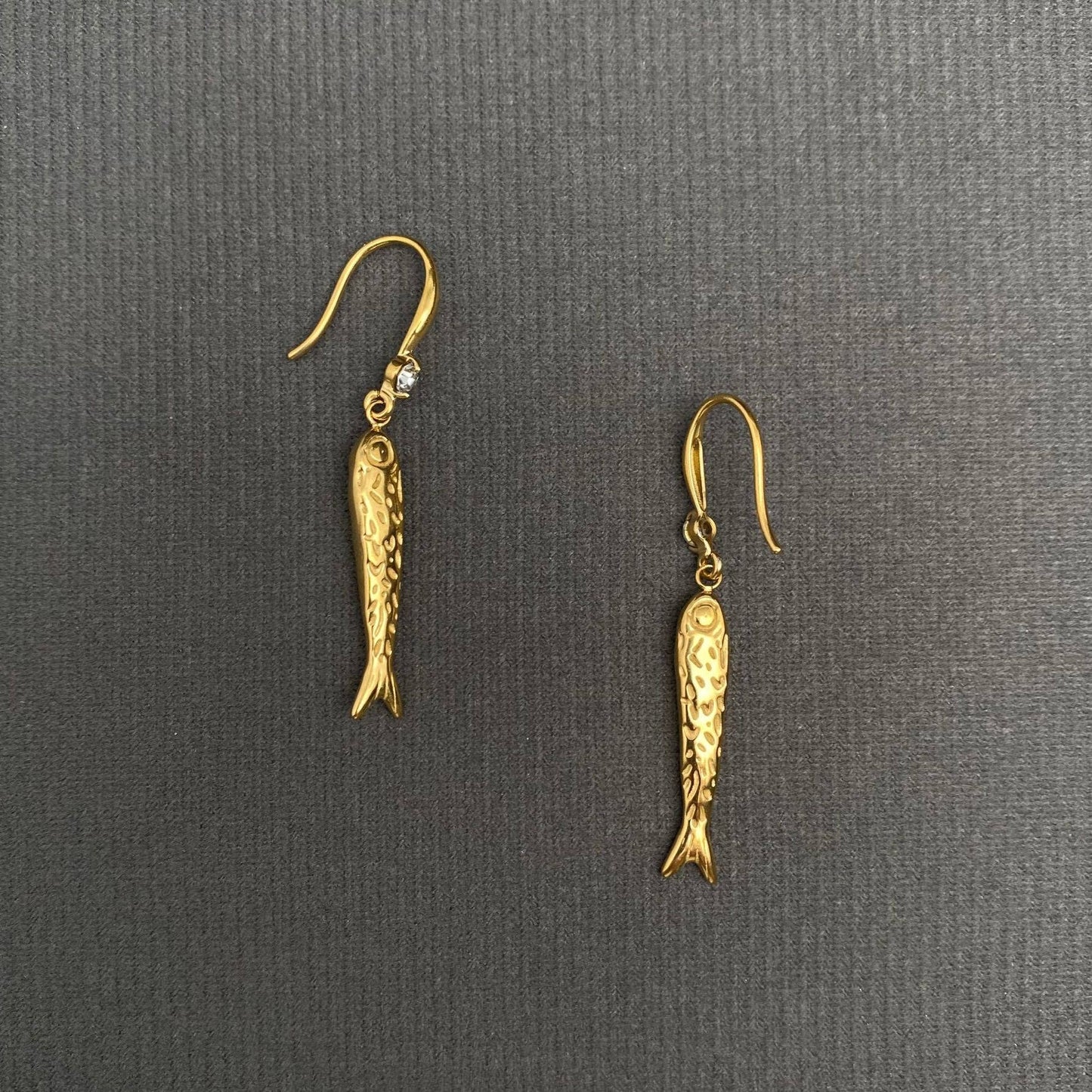 Fish 18K Gold Plated Stainless Steel Dangle Earrings