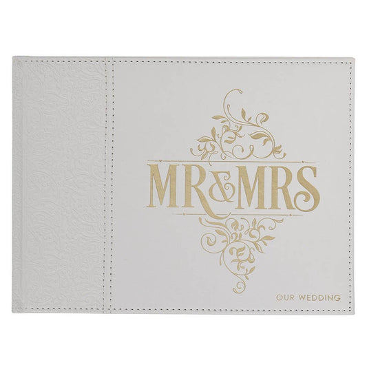 White Lace Mr. & Mrs. Wedding Guest Book