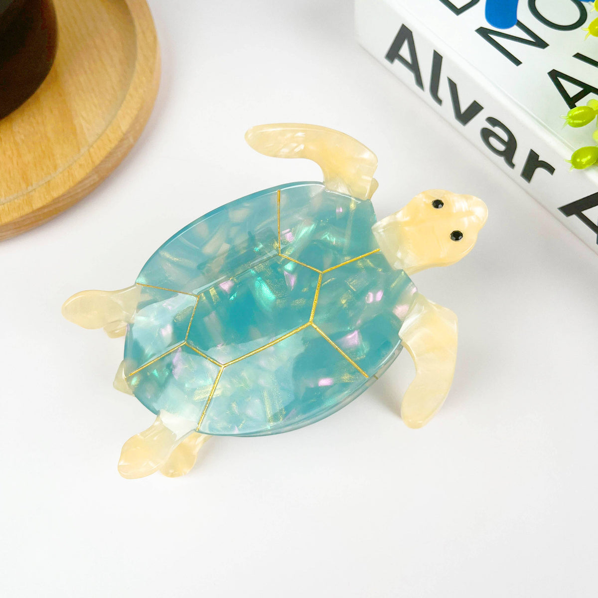 Blue Turtle Claw Clip,Animal Hair Clip