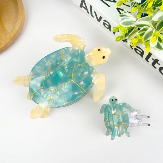 Blue Turtle Claw Clip,Animal Hair Clip