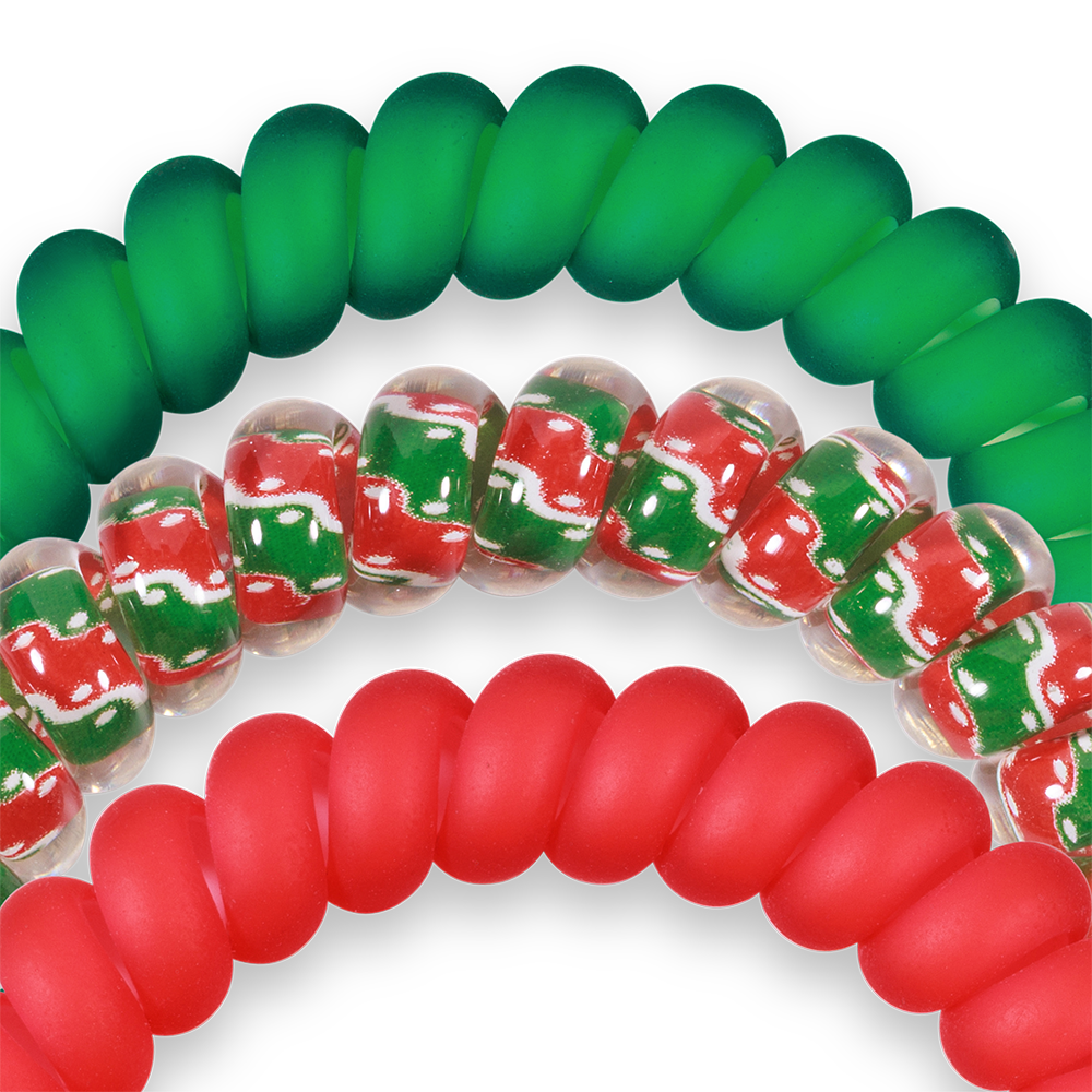 Teleties Spiral Hair Coils | Small | Naughty or Nice Hair Ties