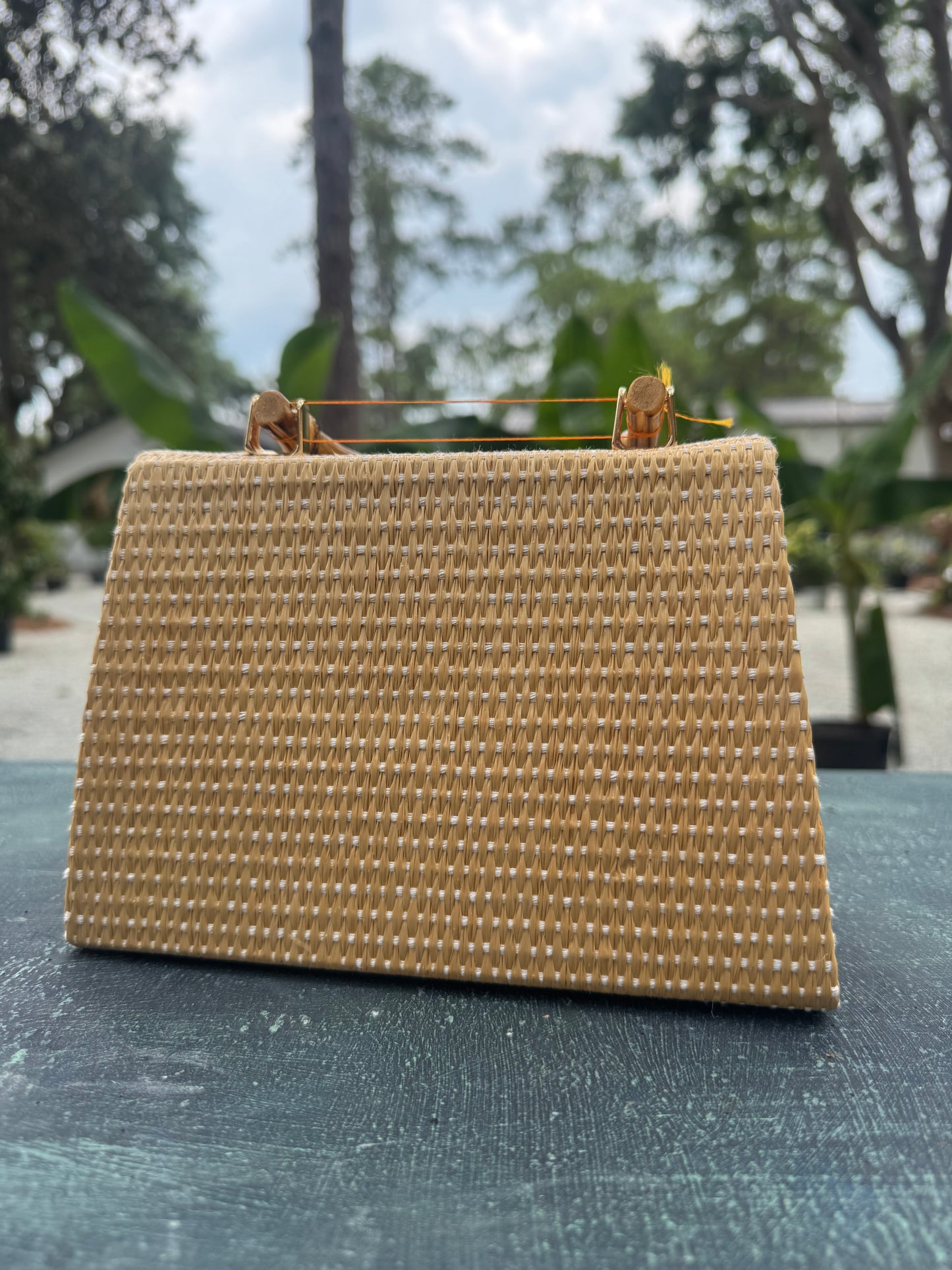 Straw Lulu Capri Band Bamboo Toggle hand bag