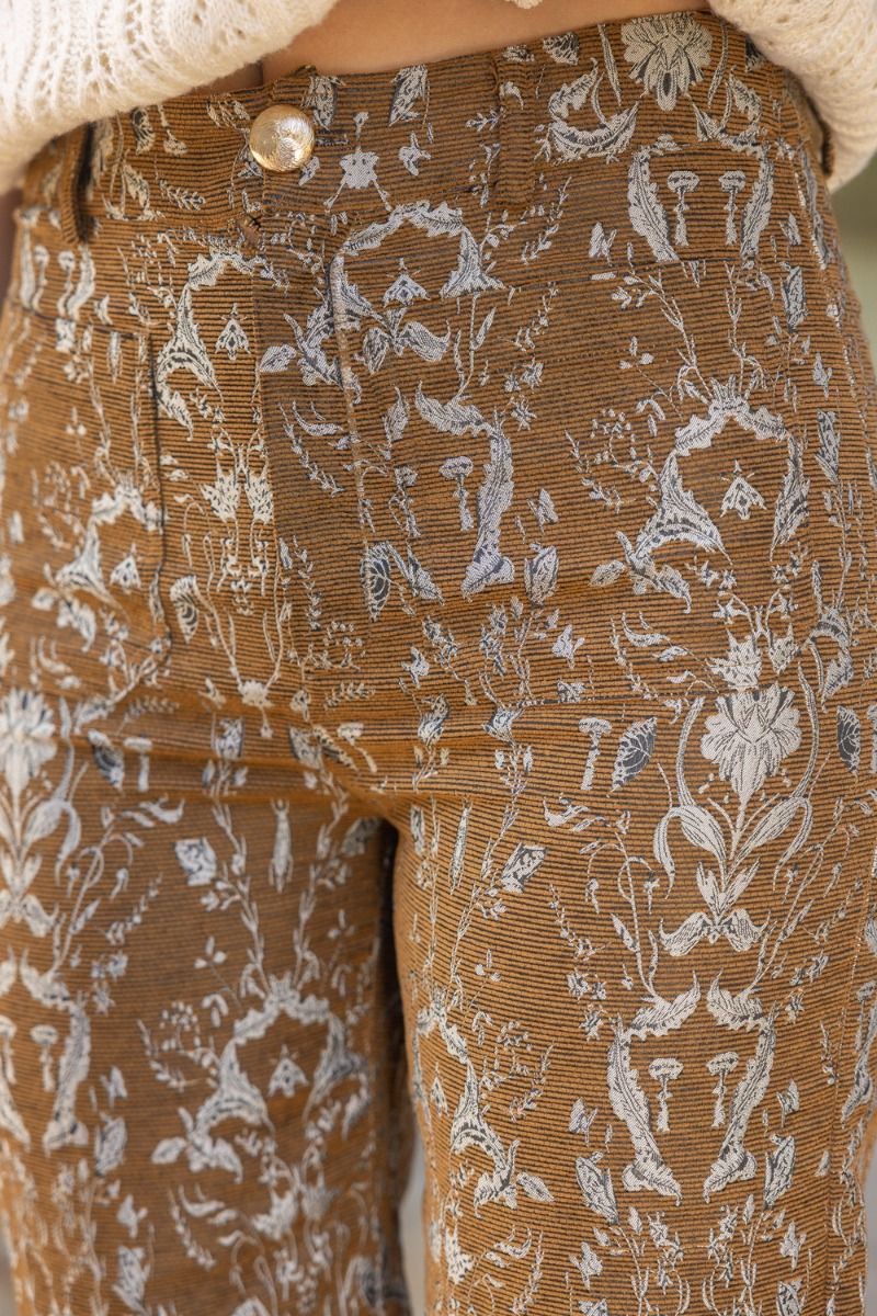Floral Jacquard Pants