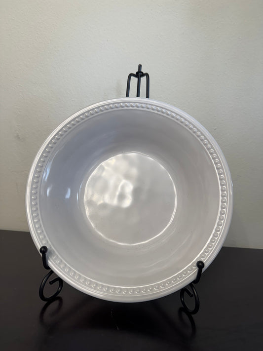 Melamine Beaded White Bowl