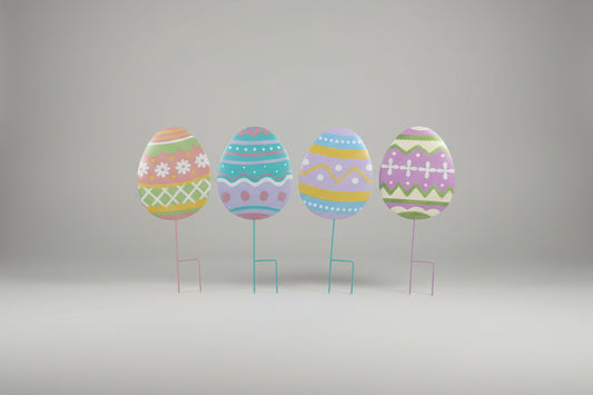 Assorted Metal Easter Egg Yard Art – Sold Individually