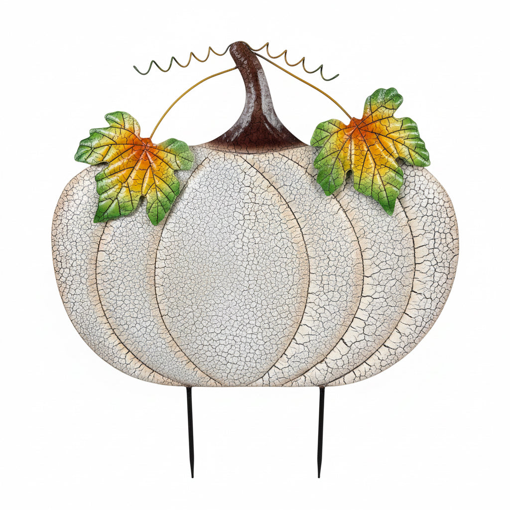 Waldhour White Harvest Pumpkin Garden Stake