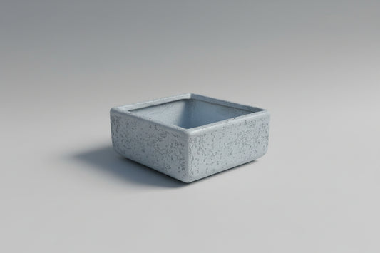 Square Footed Pot 11 x 11 x 5.5 Volcanic Ash White