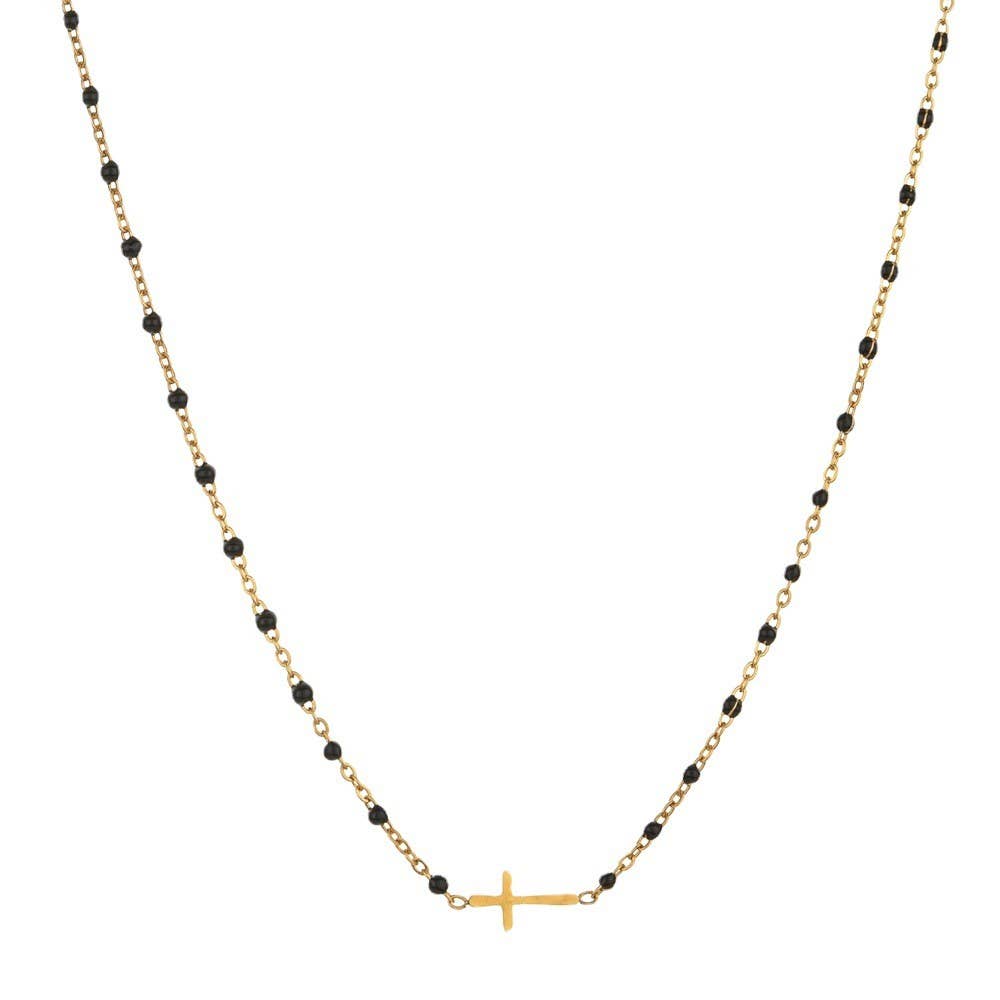18K STAINLESS STEEL TARNISH FREE CROSS NECKLACE