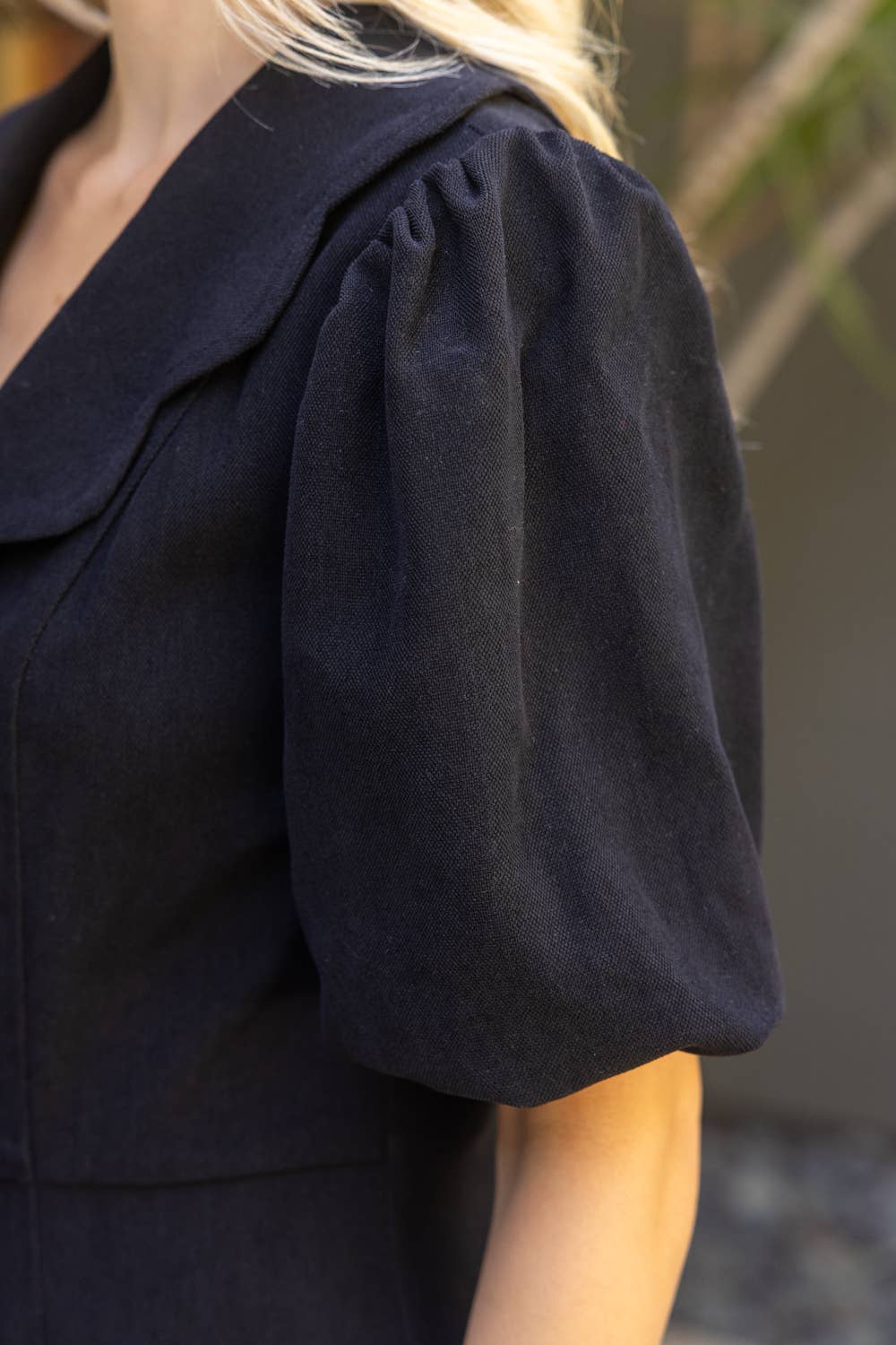 Scallop Detailed Button-Down Mini Dress