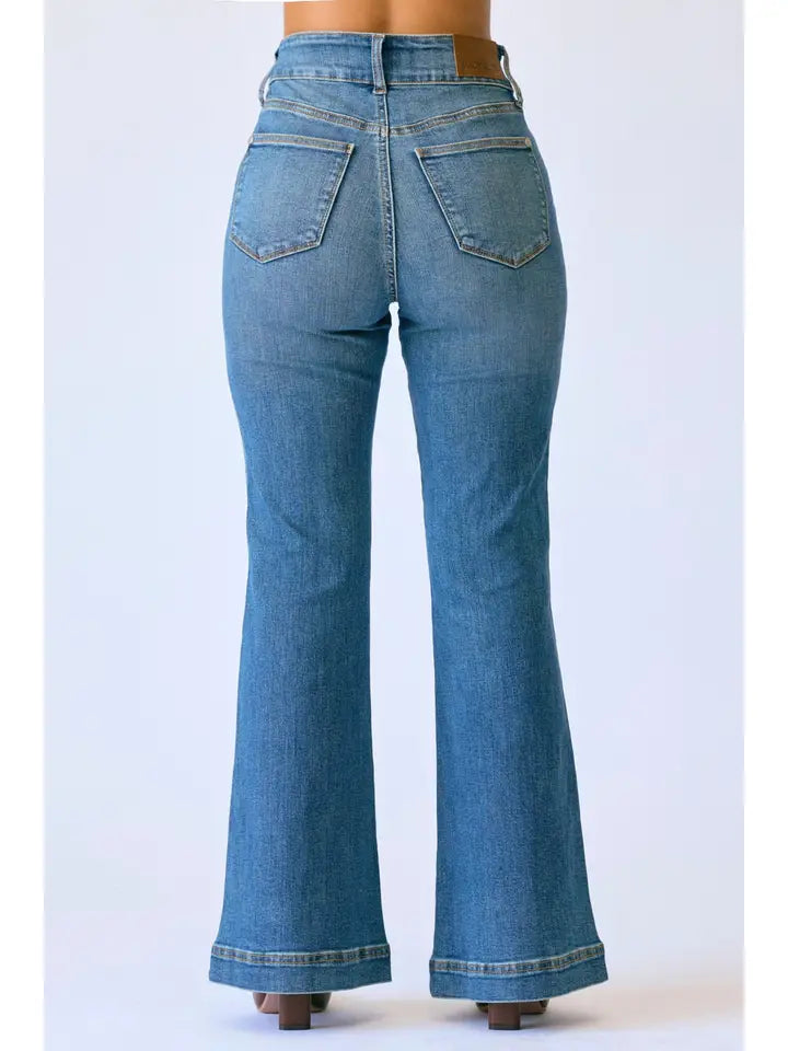 Judy Blue Flare Tummy Control Double Button WB