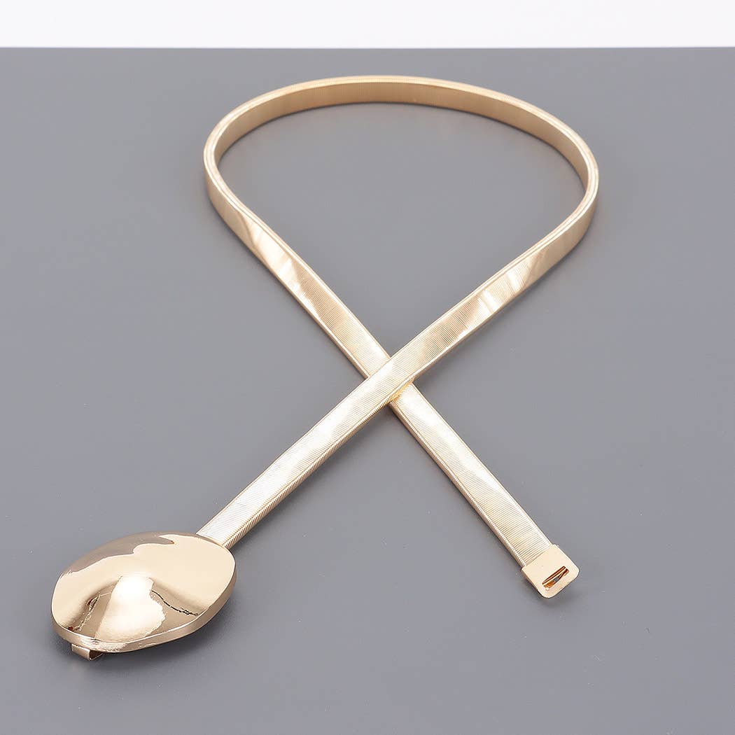 Metal Buckle Wide Spring Belt