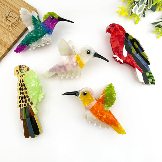 Hummingbird Hair Claw Clip, Elegant Acetate Bird Hair Clip