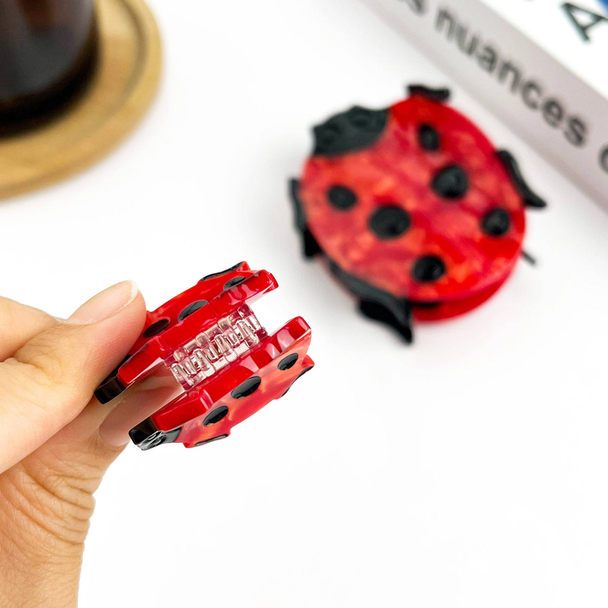 Cartoon Ladybug Hair Clip, Summer Claw Clips