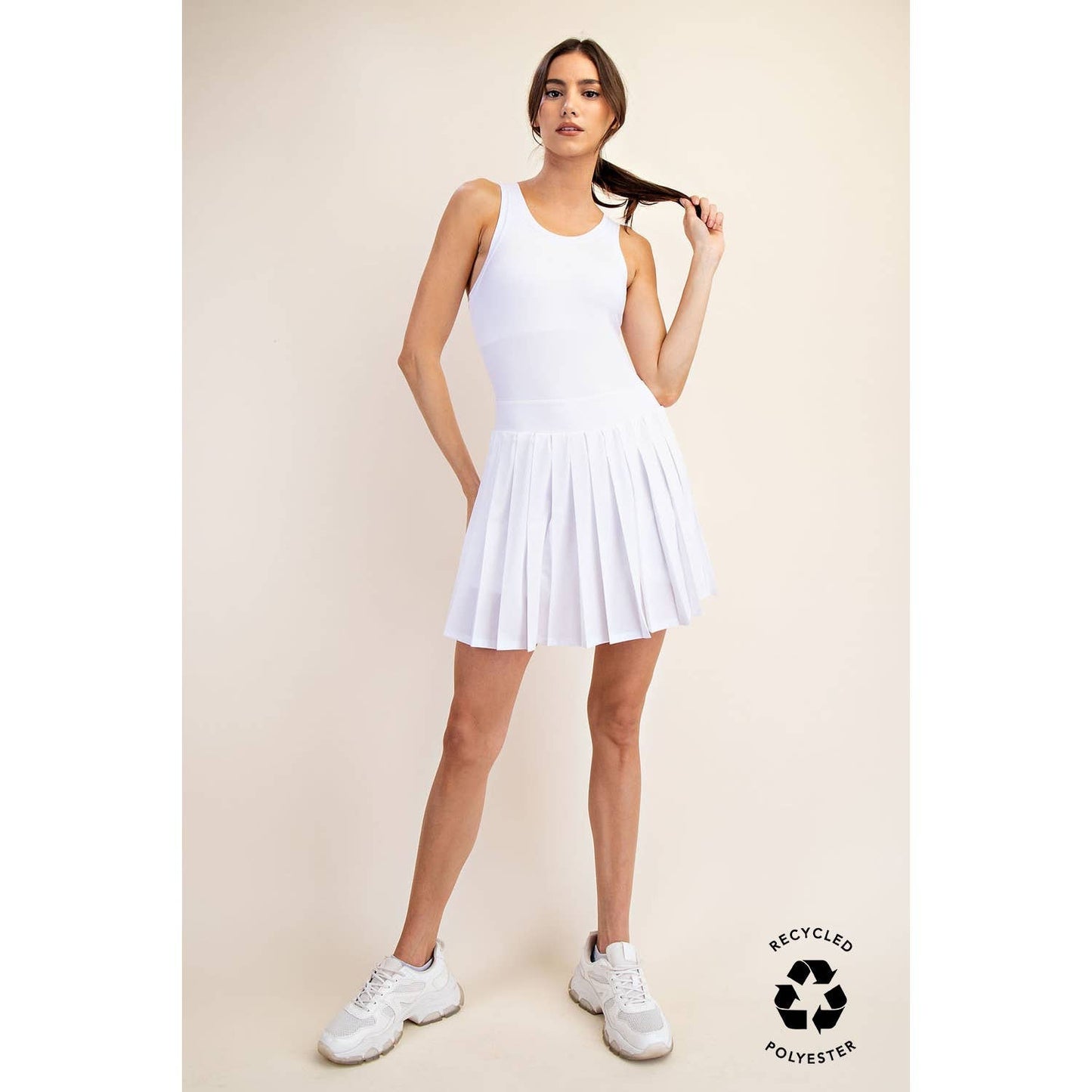RECYCLED BUTTER PLEAT SKORTSIE